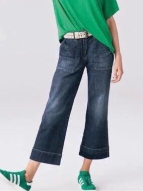 CAbi SZ12 Lido Crop Dark Wash Wide Jeans - Women's Denim
